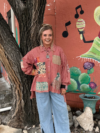 Scarlet Gingham Star Dreamer Top by Jaded Gypsy