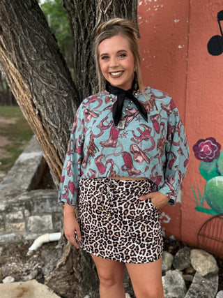 Hallie Leopard Skort