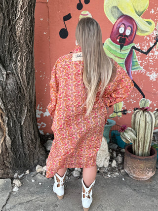 Peach Floral Meadow Strolls Duster by Jaded Gypsy