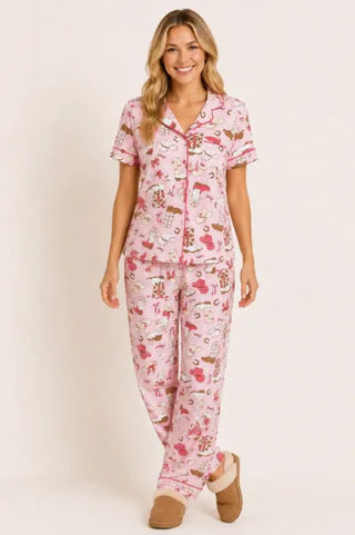 Cowgirl Collage Print Pajama Set