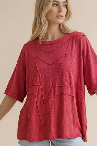 Super Star Patchwork Knit Top