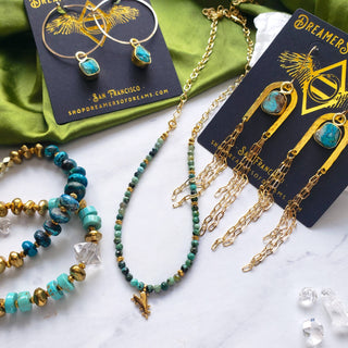 14k gold fill 1.5" Gemstone Hoops