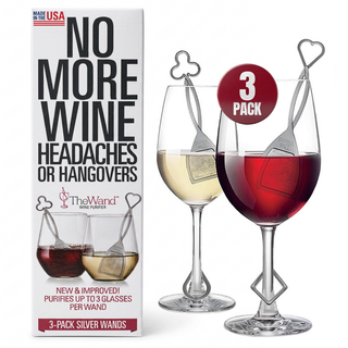 Silver Sip-Saver Wine Wands - 3 Pack