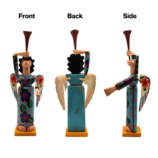 Angel with Trumpet Wooden Figurine