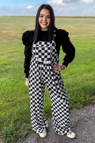 Ranch Road Black Puff-Sleeve Top