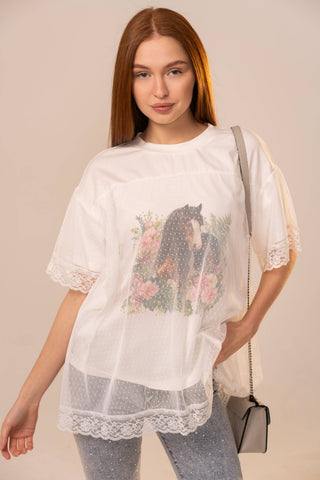 Sage & Saddle Mesh Top