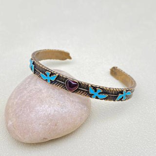 Vintage Red Heart Cuff Bracelet