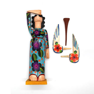 Angel with Trumpet Wooden Figurine