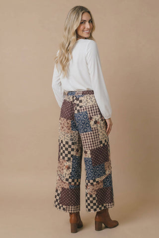 Patchwork Floral French Terry Pants