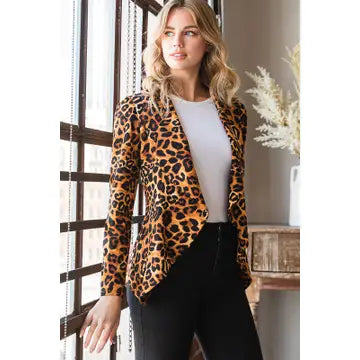 Belle Leopard Open Blazer