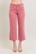 Rose High Waist Raw Hem Cropped Wide Judy Blue Denim