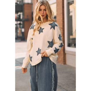 Moonfall Star Denim Pullover