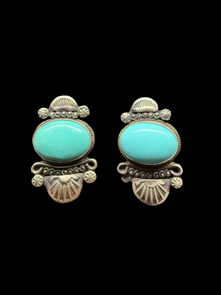 Chunky Turquoise Stud Earrings