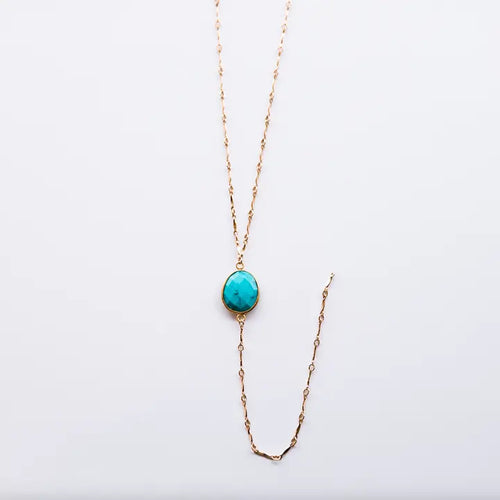 Turquoise Calico Lariat