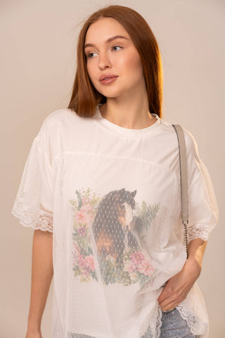 Sage & Saddle Mesh Top