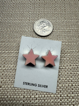 Pink Conch Star Earrings