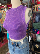 Load image into Gallery viewer, Ribbed Seamless Crop Top - Purple