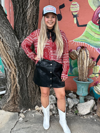Crimson Vines Bandana Top