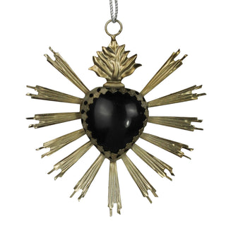 Heart Aflame Silver Antique Ornament