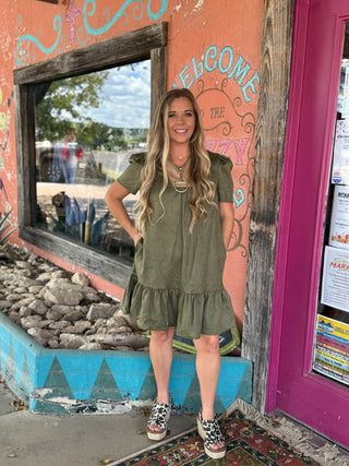 Falling For Olive Dress