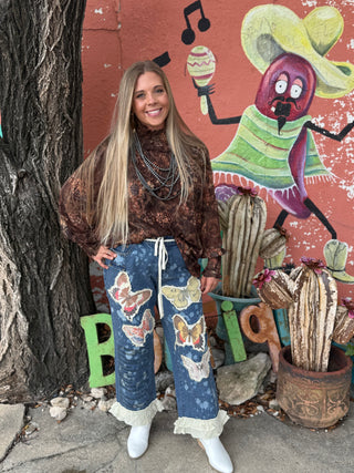 Stardust Glitter Burnout Blouse