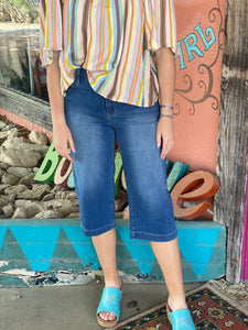 Denim Wide Leg Capri