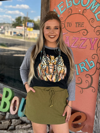 Pumpkin Charm Raglan Top