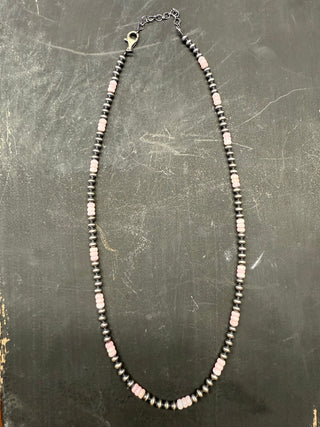 20” Navajo Pearl & Pink Conch Necklace