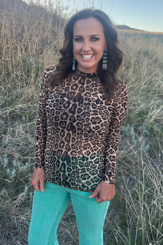 Hear Me Roar Leopard Mesh Top