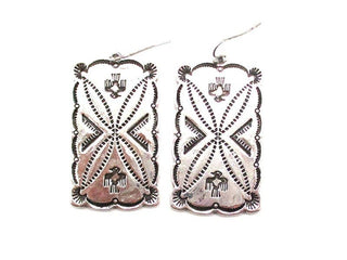 Stamped Rectangle Concho Earrings