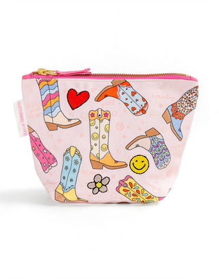 Western Cowgirl Boots Canvas Pouch