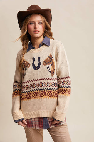 Cowgirl Clara Horse Trail Sweater