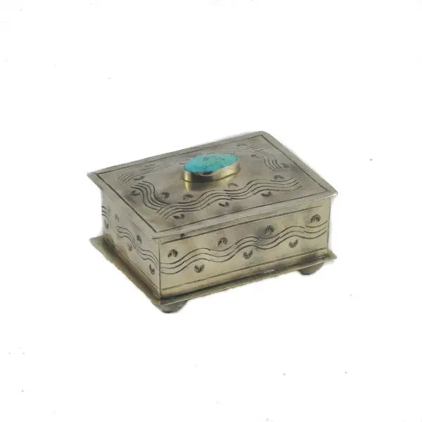 Stamped Box with Turquoise