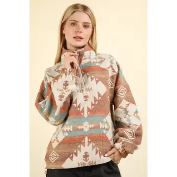 Hadley Aztec Henley Pullover Top