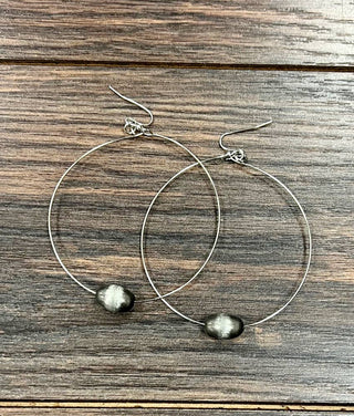 Faux Navajo Bead Hoop Earrings
