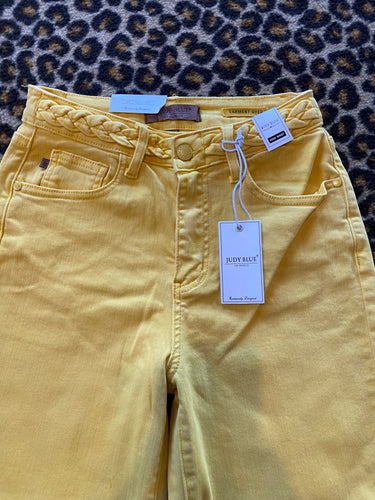 Wide Leg Judy Blue Jeans - Yellow