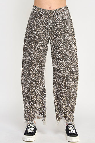 Leopard Barrel Jeans