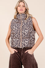 Load image into Gallery viewer, Leopard Puffer Vest