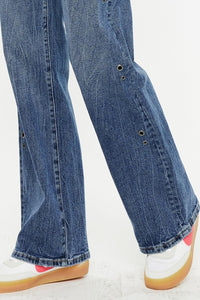 Grommet High Rise 90's Flare Jeans by Kan Can