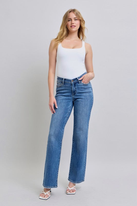 High Waist V-Front Vintage Wash Judy Blue Jeans