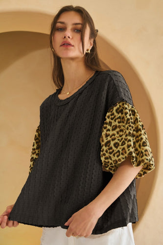 Leisha Black Knit Top