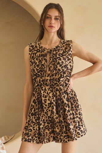 Maude Leopard Printed Romper