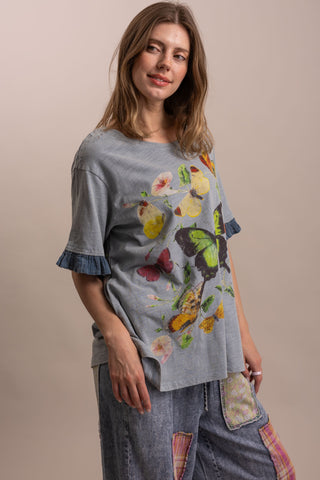Free Spirit Butterfly Ruffle-Sleeve Tee