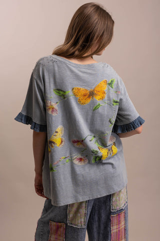 Free Spirit Butterfly Ruffle-Sleeve Tee
