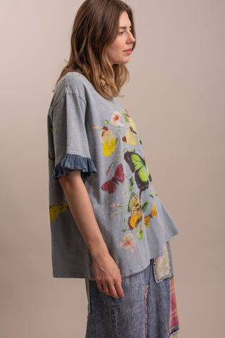Free Spirit Butterfly Ruffle-Sleeve Tee