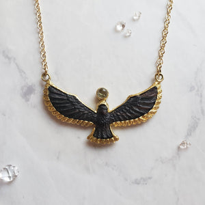Soaring Spirit Bird Necklace| Ebony | Eagle Hawk Phoenix