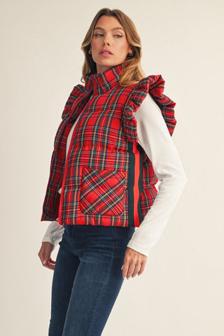Howdy Belle Red Plaid Vest