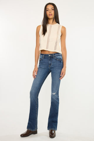 Brooklyn Dark-Wash High-Rise Bootcut Jeans