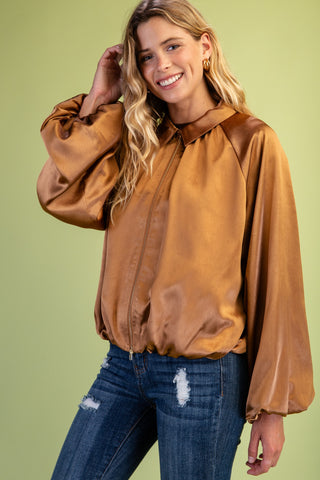 Natalia Zip Up Blouse