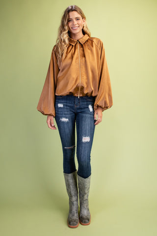 Natalia Zip Up Blouse
